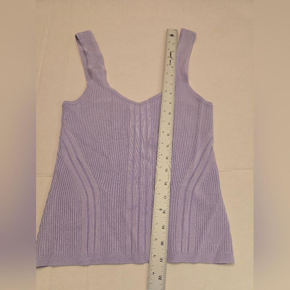 White House Black Markey Lavender Ribbed Tank Top Size Small - Picture 7 of 11